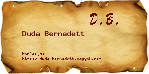 Duda Bernadett névjegykártya